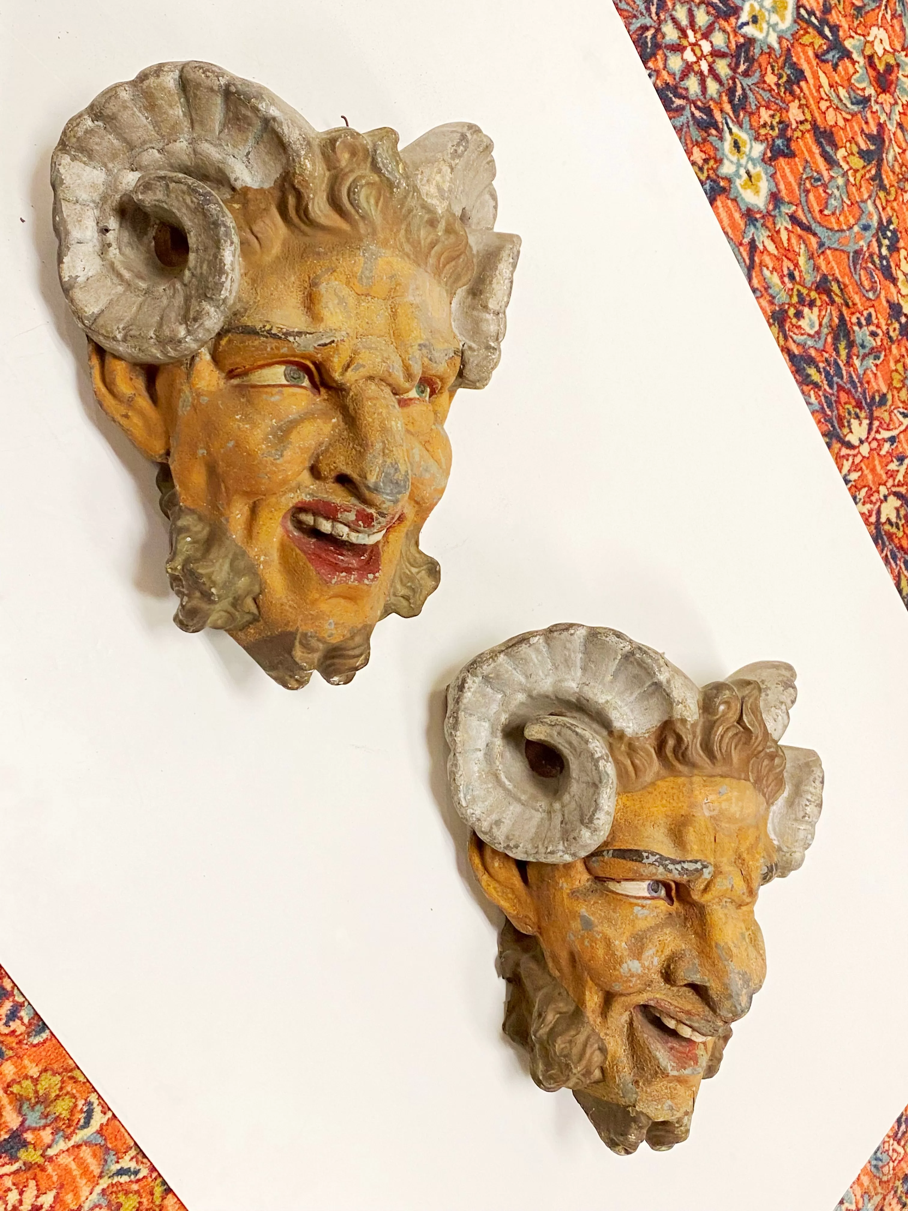 French Satyr Faun Face Wall Ornaments