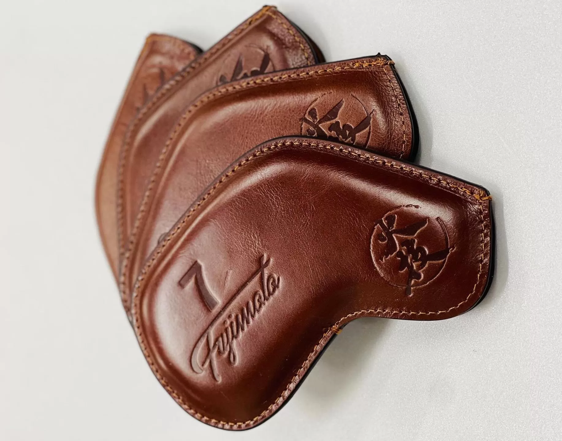 Fujimoto Golf Iron Headcovers Brown Leather