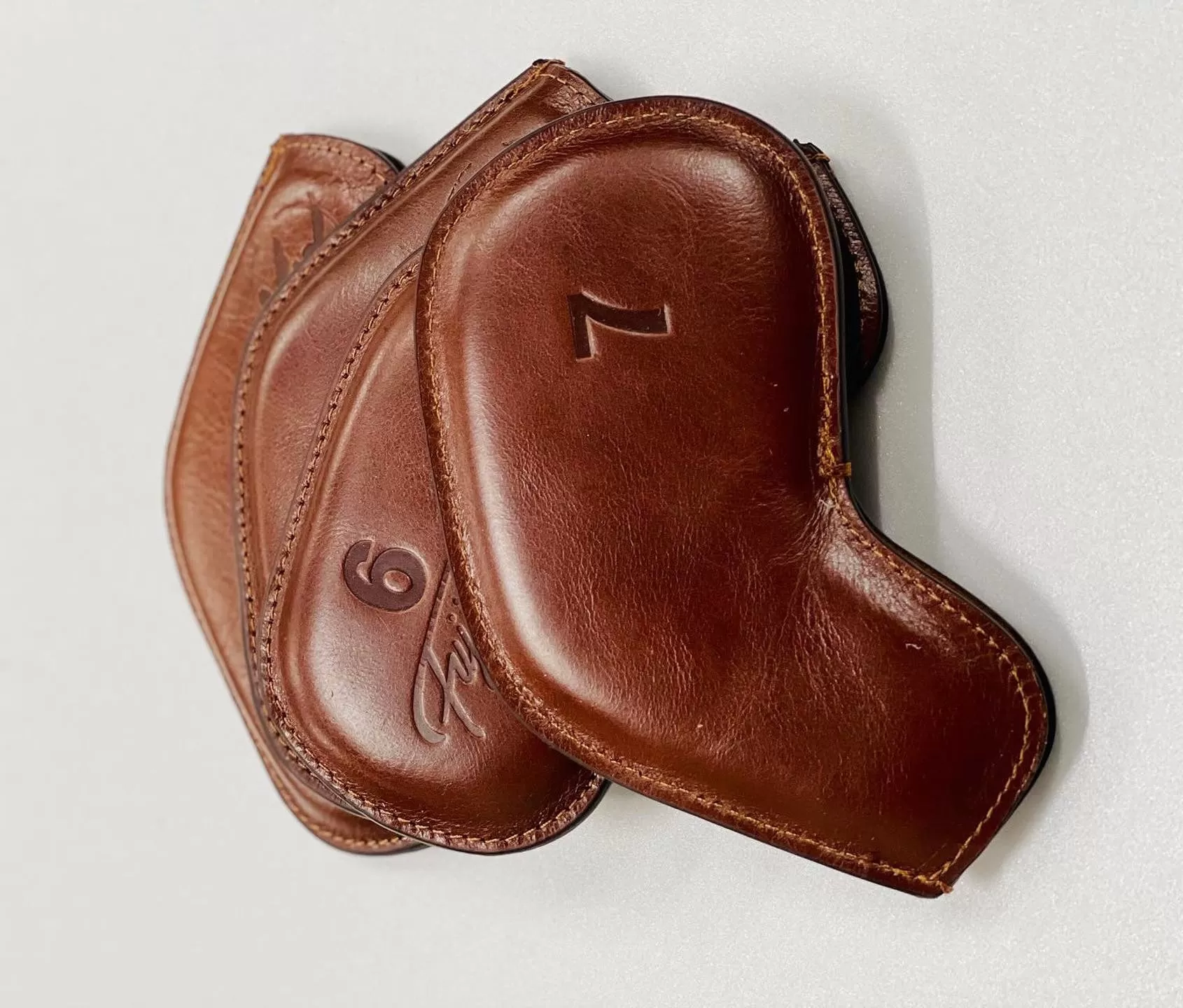 Fujimoto Golf Iron Headcovers Brown Leather