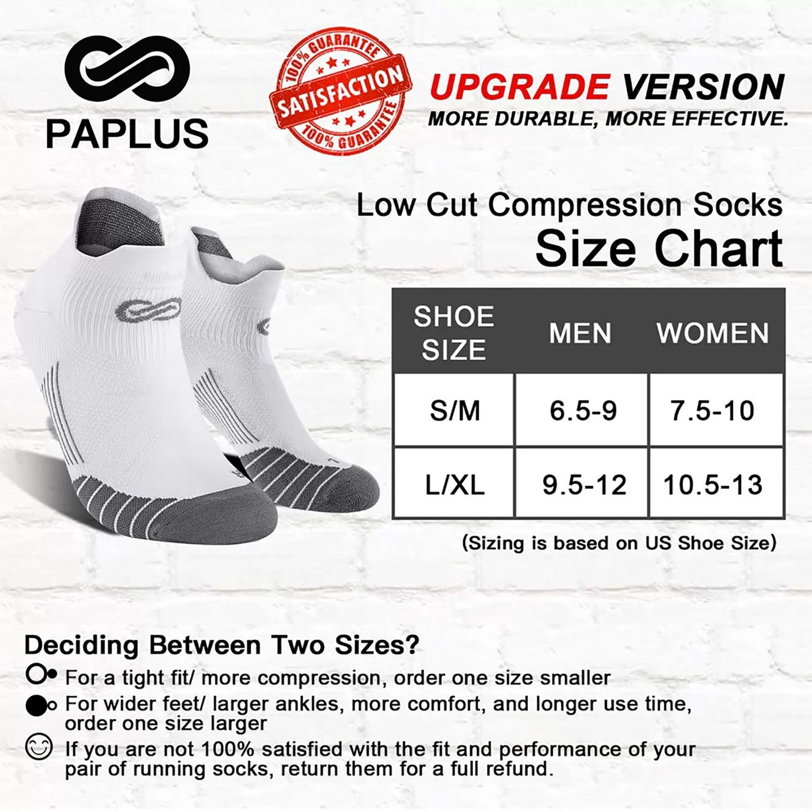 GECKOMAN x PAPLUS Ankle Compression Running Sock 2-Pairs