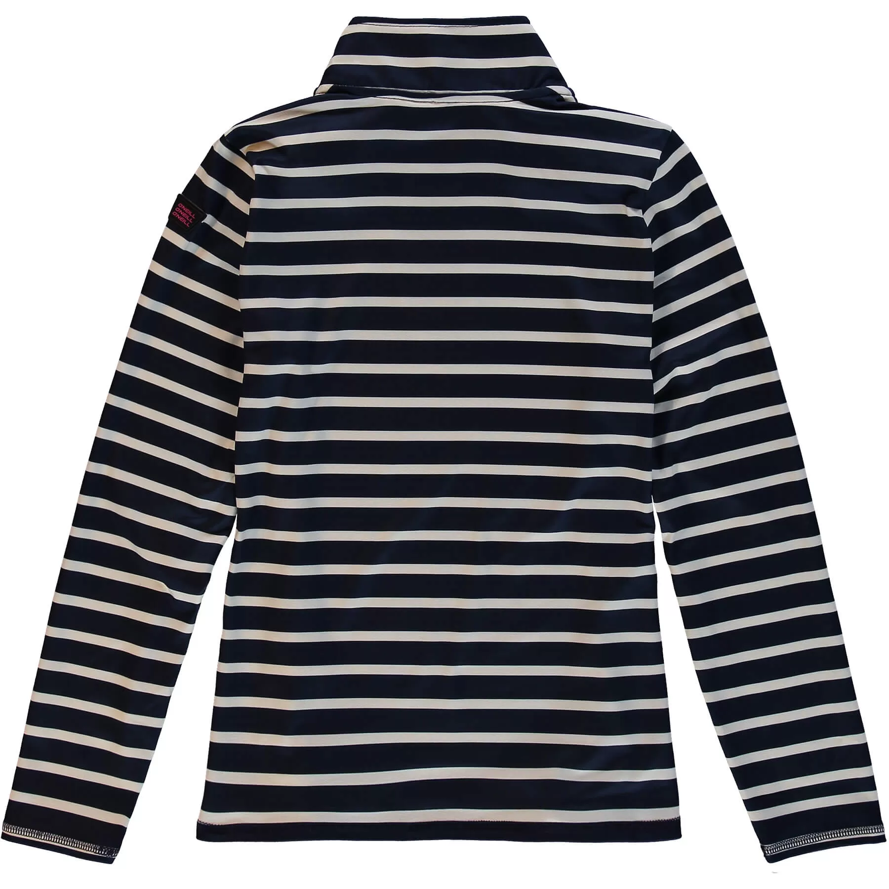 Girls Stripe Snow Fleece Half Zip - Blue AOP / White