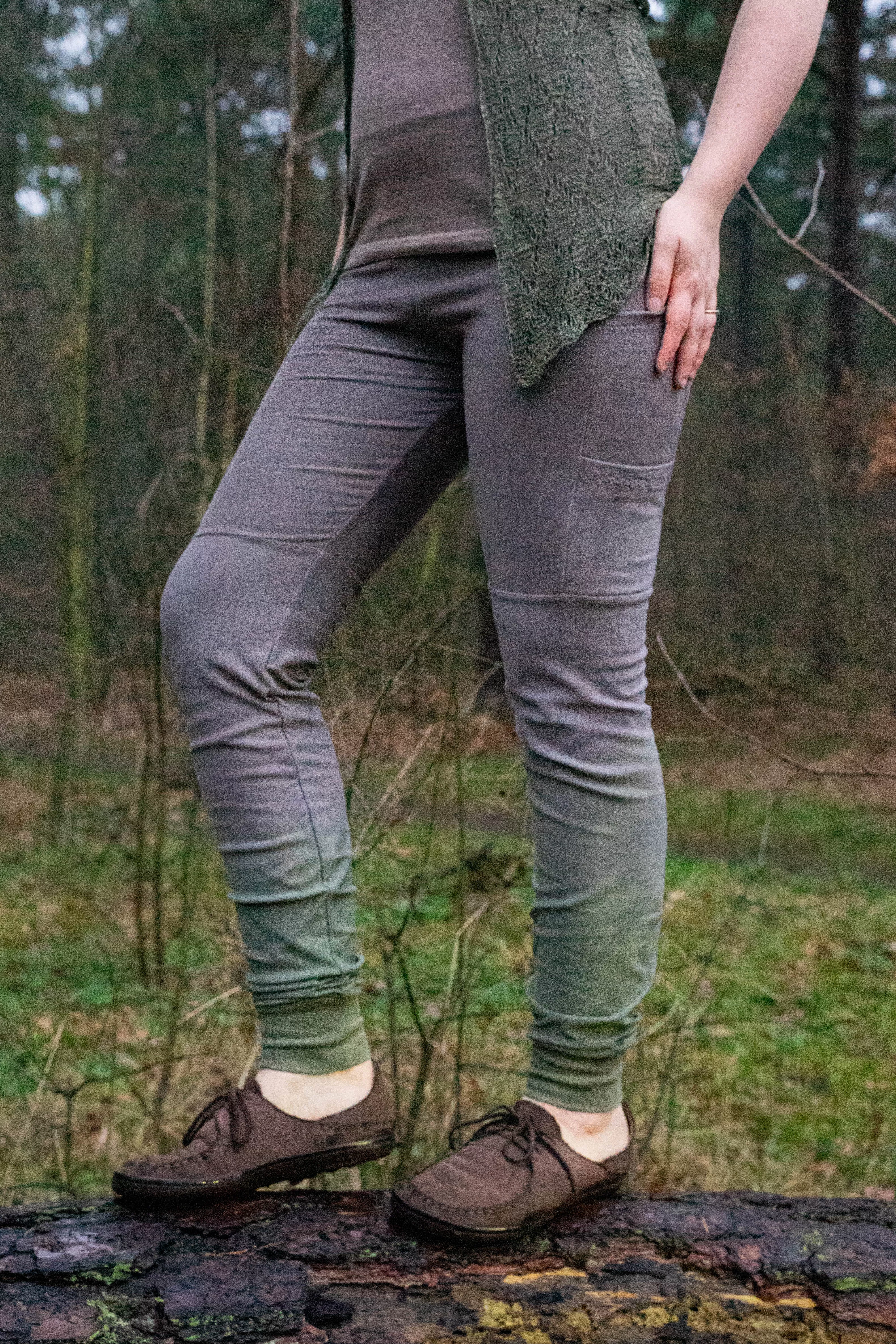 Größe 38/40 - Leggins mit Taschen - Wintersweat