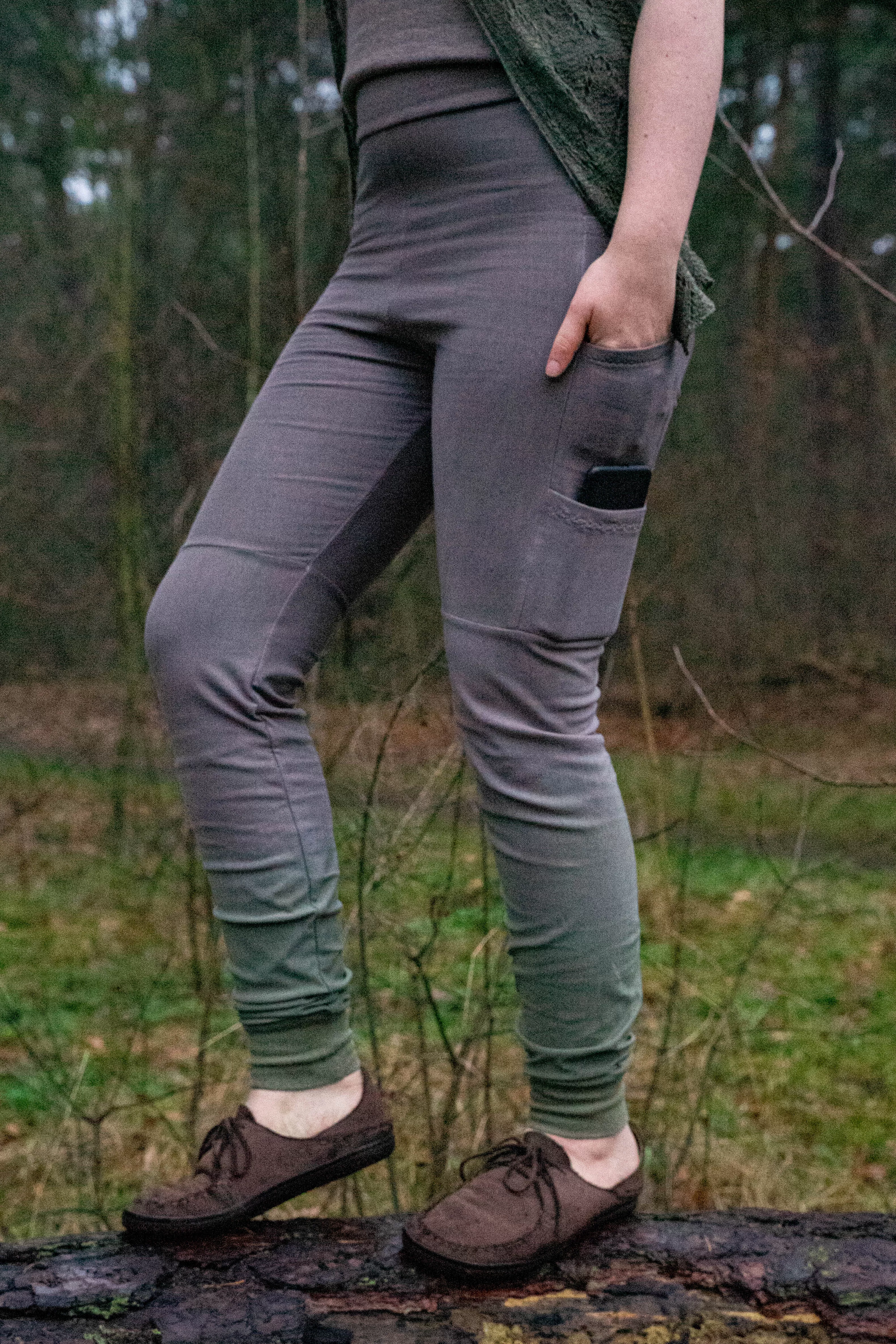 Größe 38/40 - Leggins mit Taschen - Wintersweat