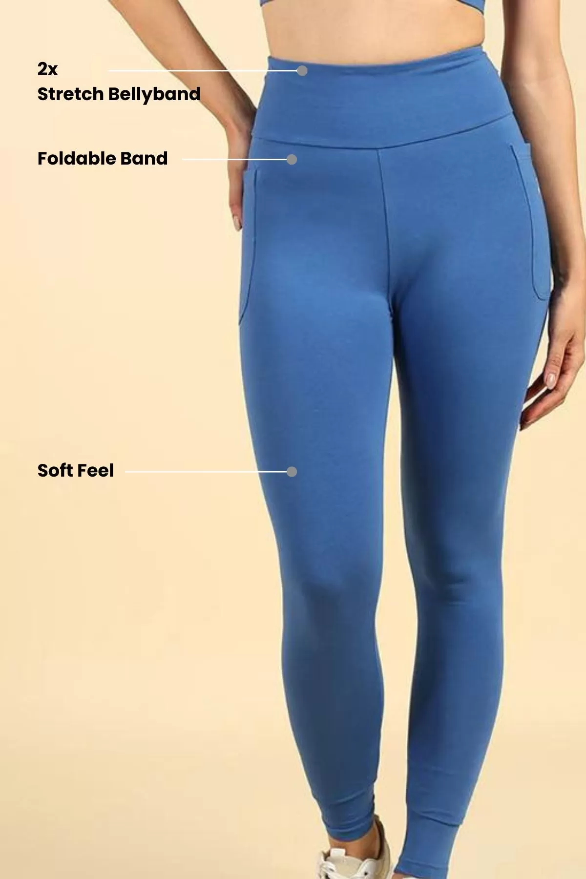 High Waist Blue Mom Legging