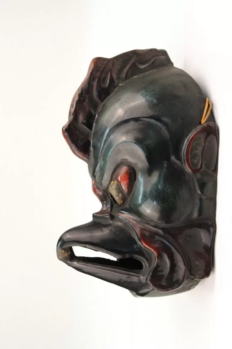 Japanese Carved Wood Mask of Tengu