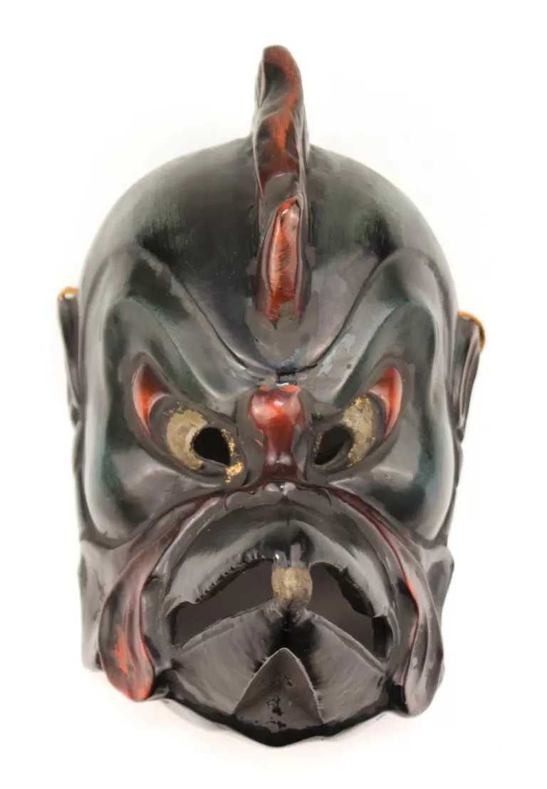 Japanese Carved Wood Mask of Tengu