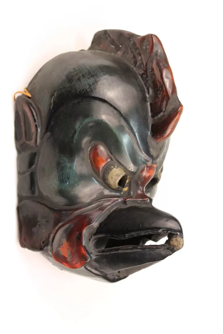 Japanese Carved Wood Mask of Tengu