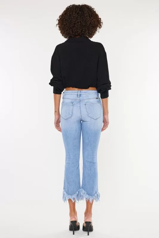 KanCan High Rise Crop Bootcut Denim Pants