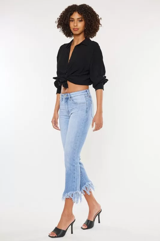 KanCan High Rise Crop Bootcut Denim Pants