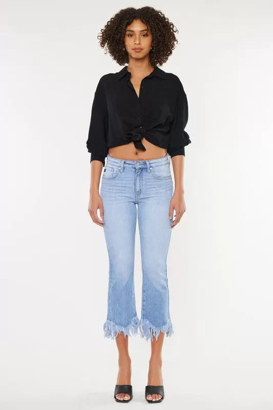 KanCan High Rise Crop Bootcut Denim Pants