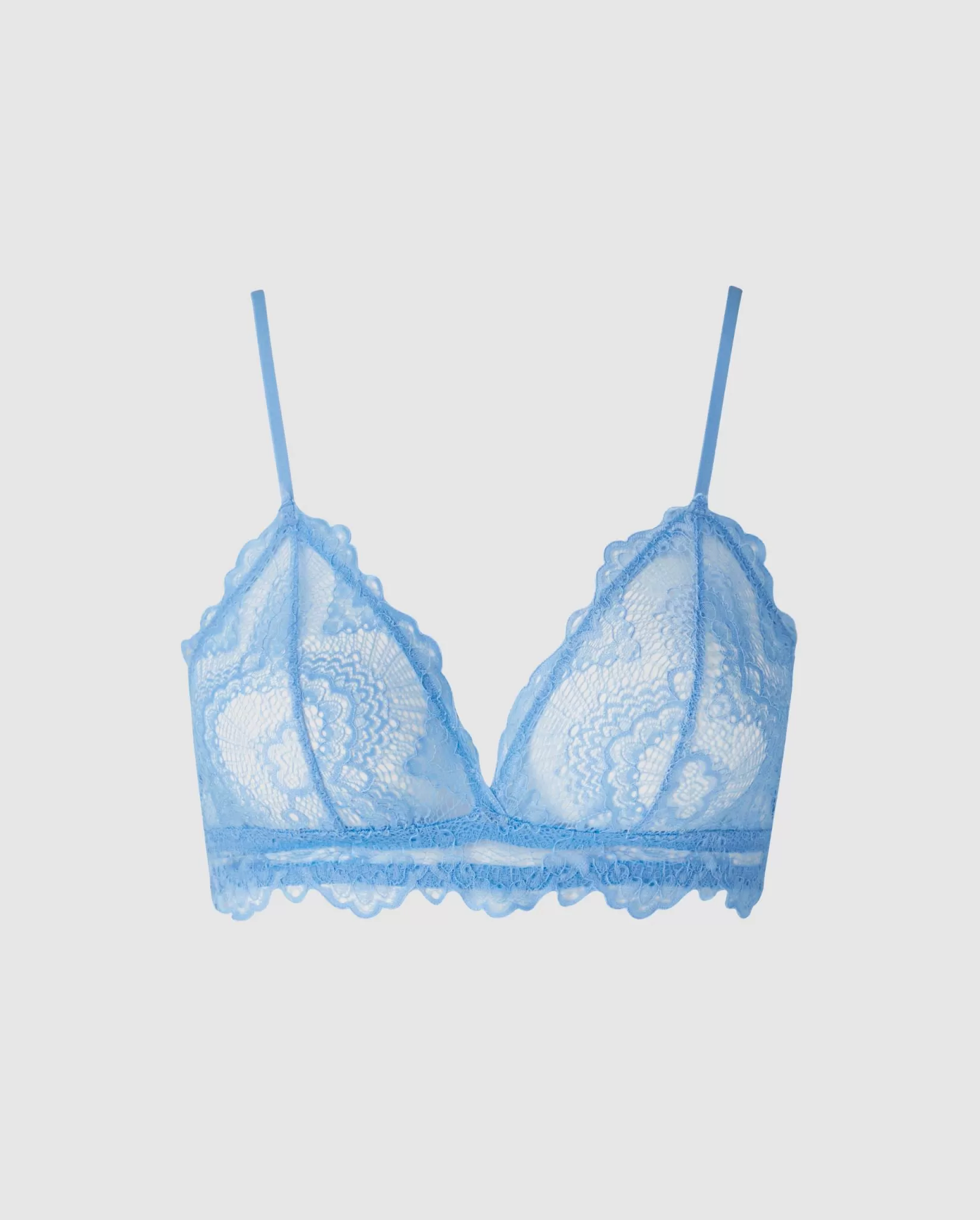 Lace Triangle Bralette Light Blue