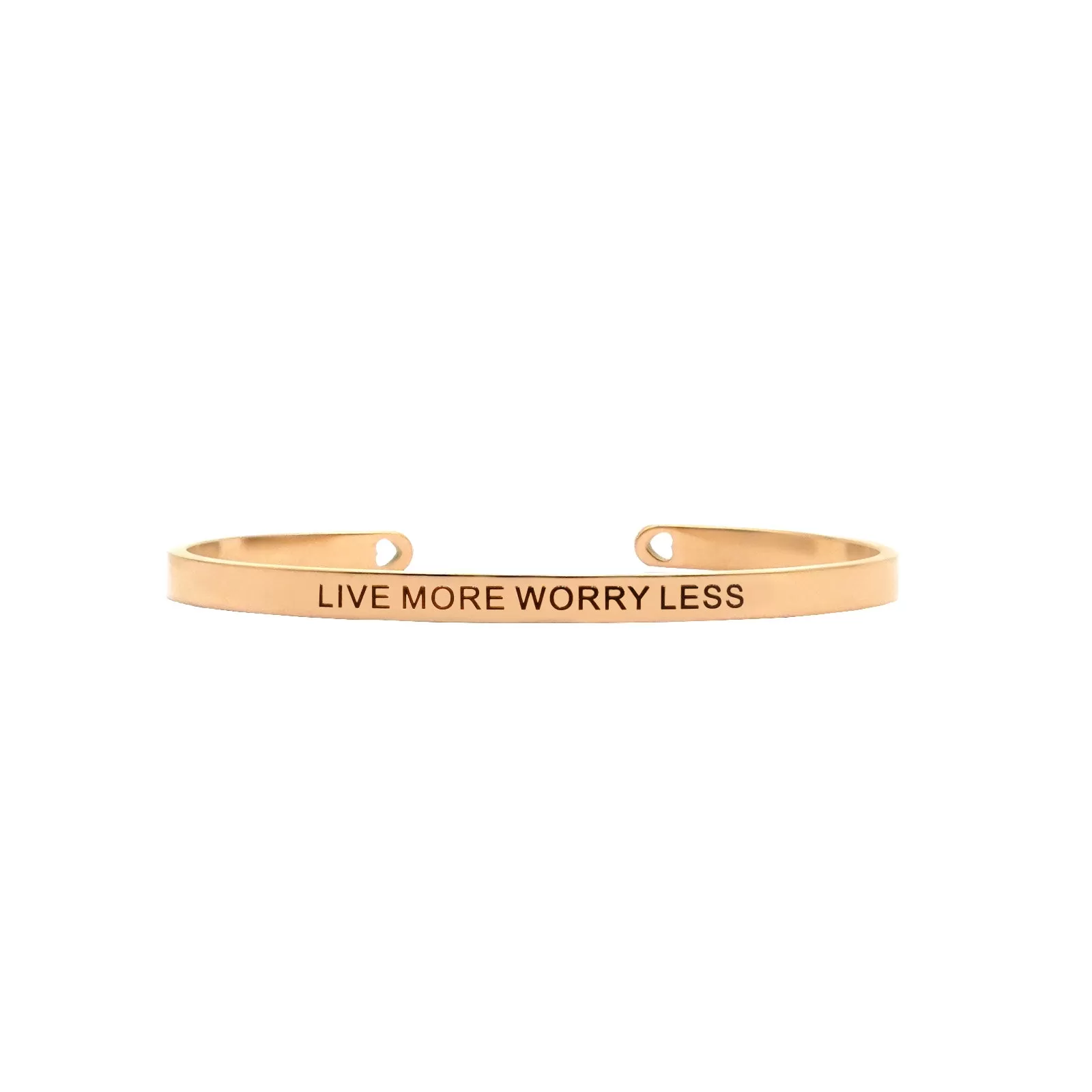 Live More, Worry Less Rose Gold Mantra Band