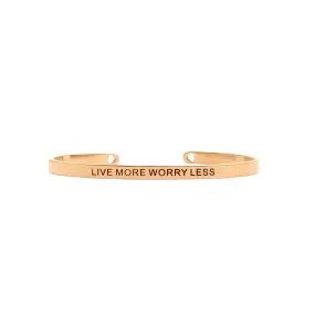 Live More, Worry Less Rose Gold Mantra Band