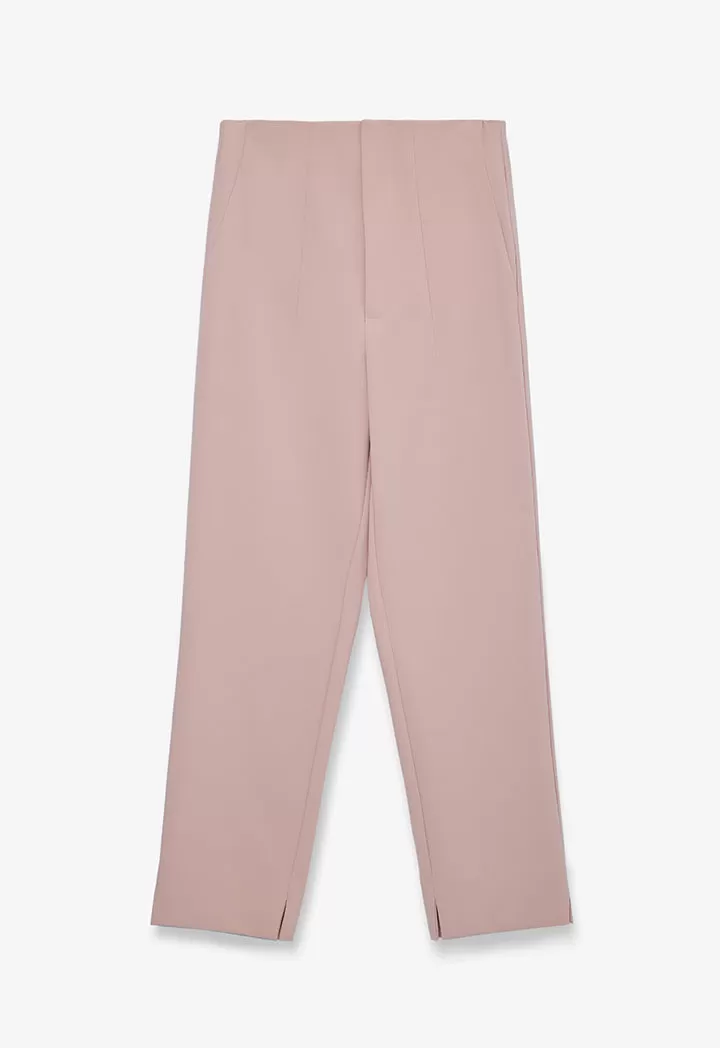 Long Solid Trouser With Faux Pocket