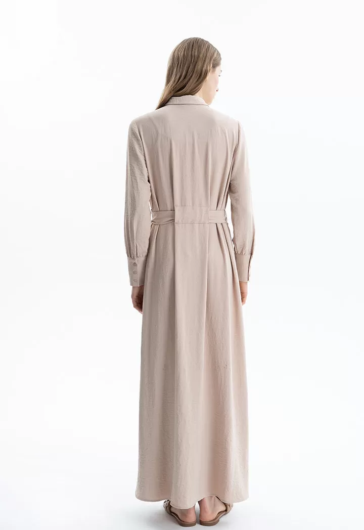 Long Wrinkled Shirt Dress