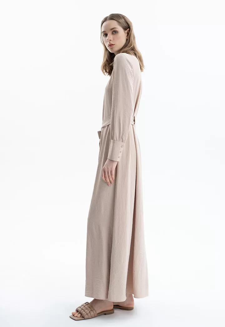 Long Wrinkled Shirt Dress