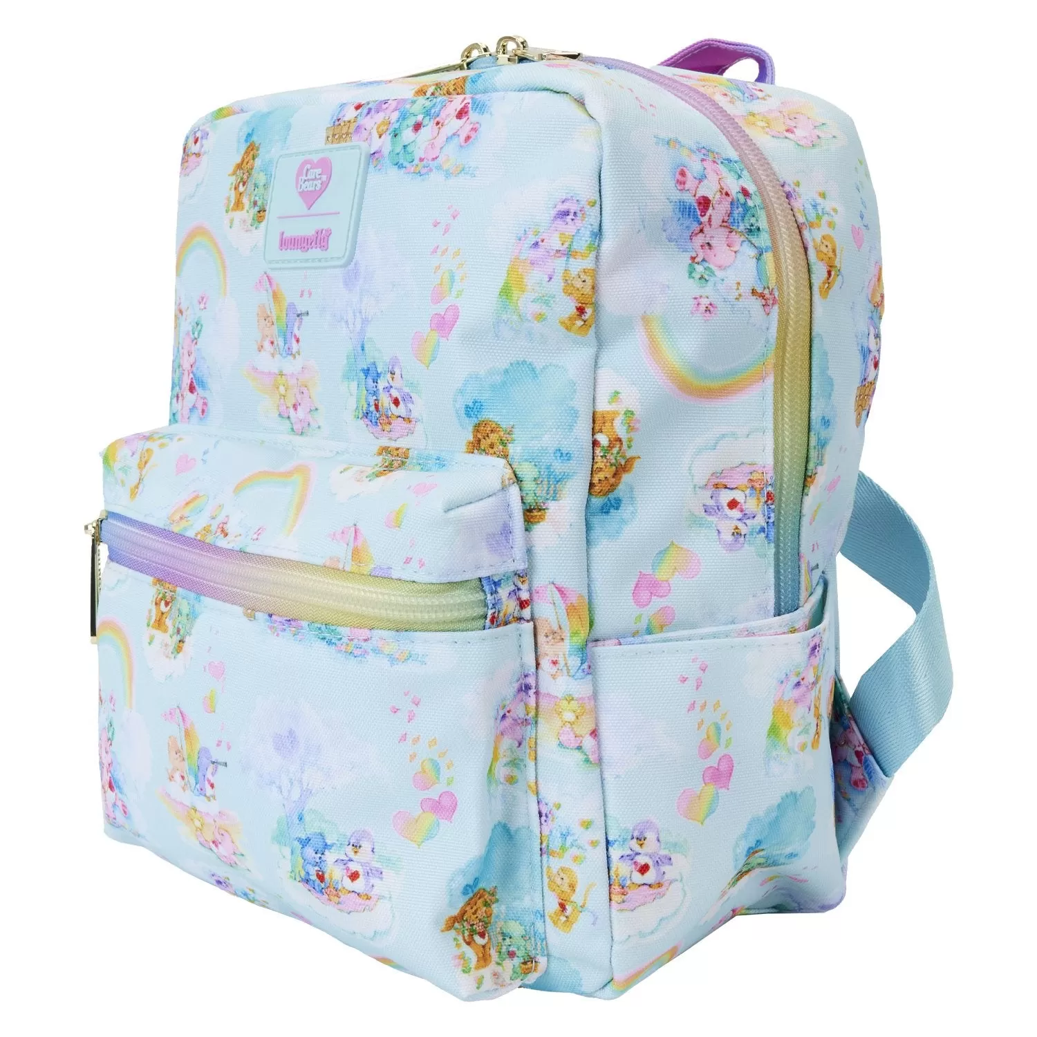 Loungefly Care Bears Cousins Allover Print Nylon Small Square Mini Backpack - Preorder