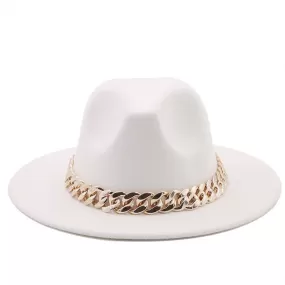 Luxury Fedora Hat With Chain