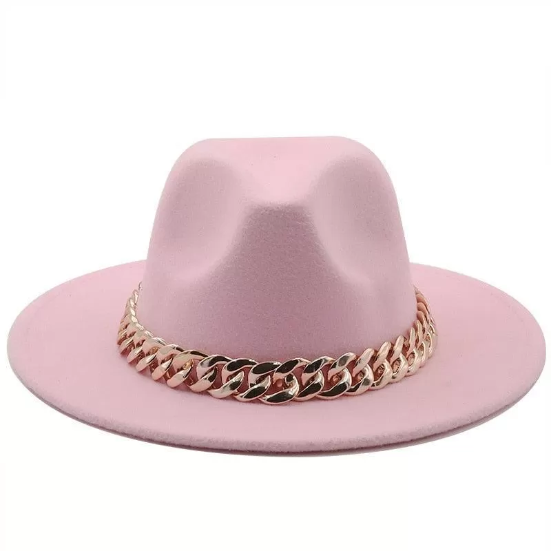 Luxury Fedora Hat With Chain