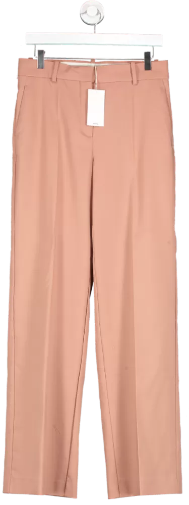 MANGO Nude High Waist Straight Trousers BNWT UK 10