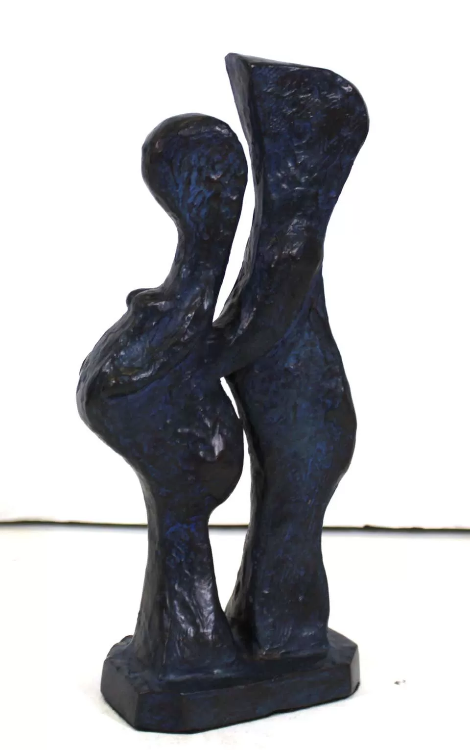 Marvin Bell Modern Abstract Bronze Sculpture Of Embracing Couple