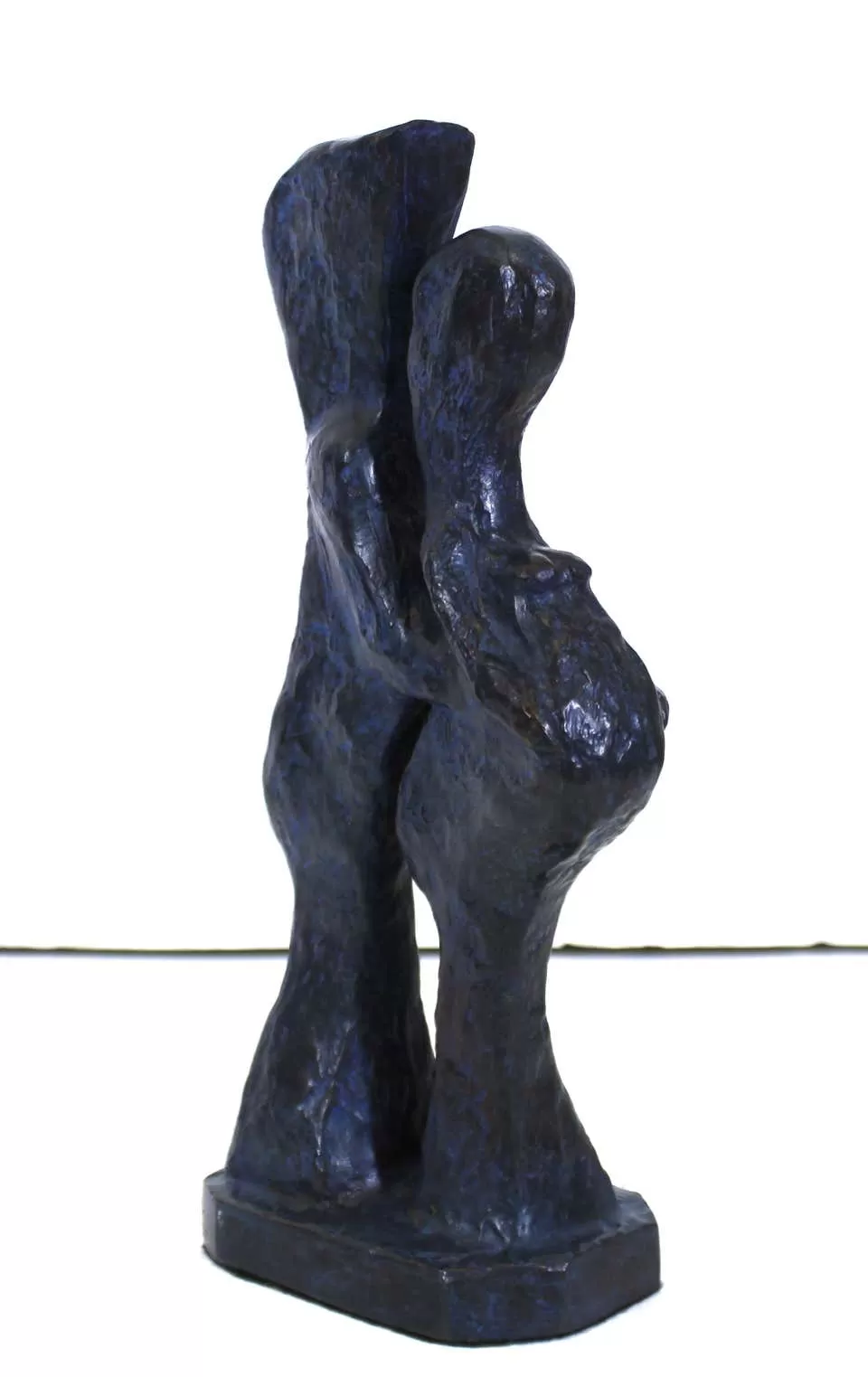 Marvin Bell Modern Abstract Bronze Sculpture Of Embracing Couple