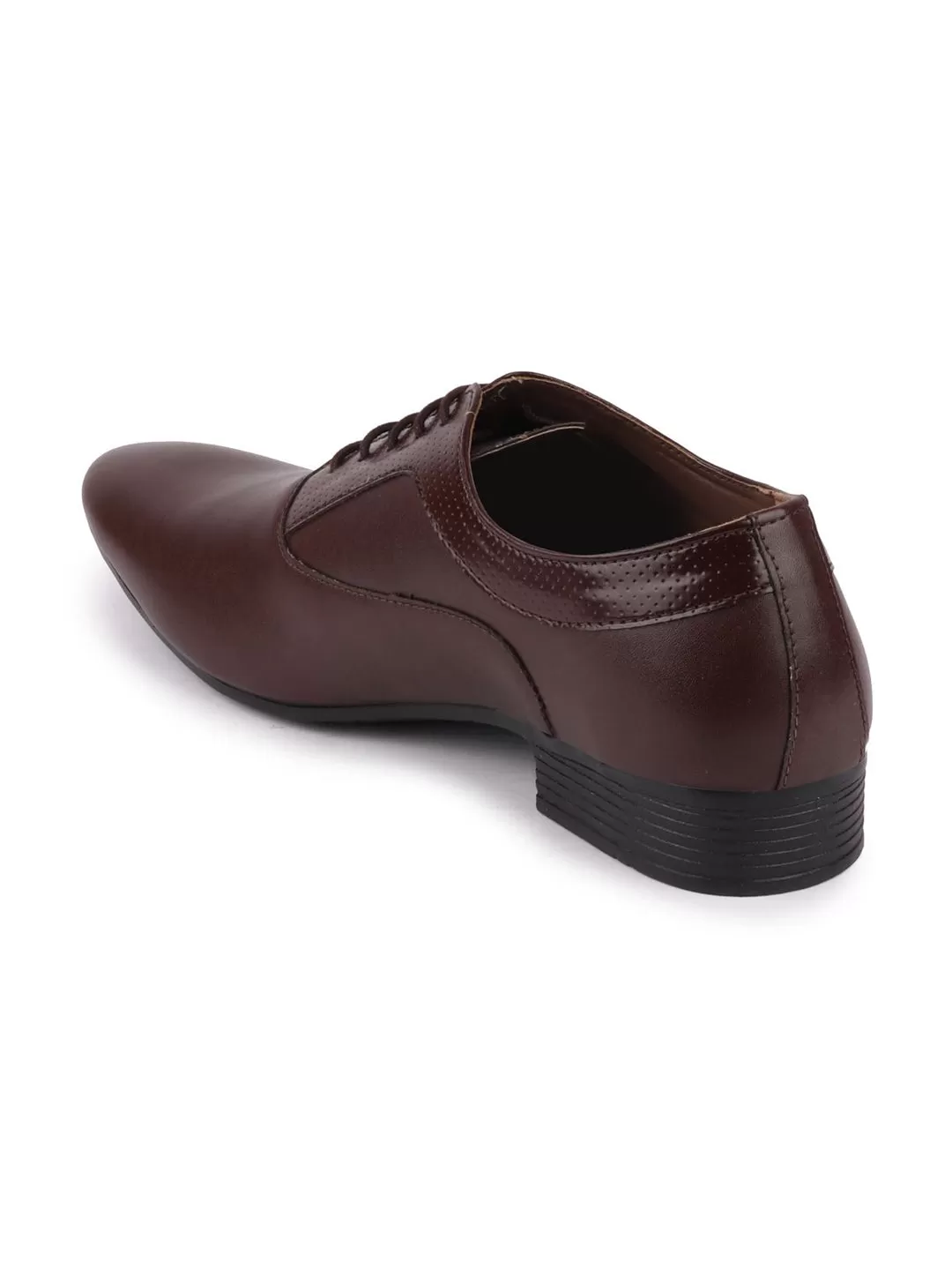 Men Brown Formal Lace-Up Oxford Shoes