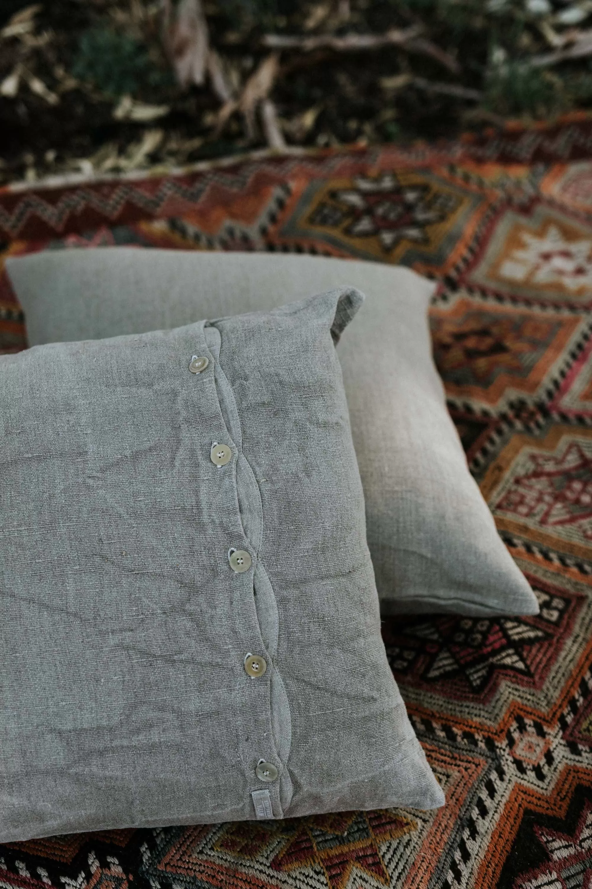 Metta - Linen Cushion Cover - Button Closure