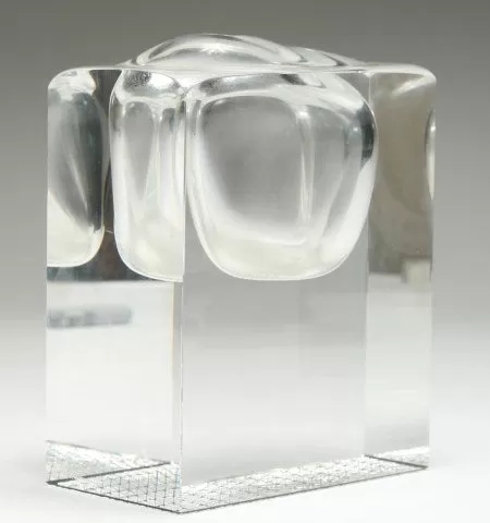 Mid-Century Modern Lead Crystal Vase, Signed