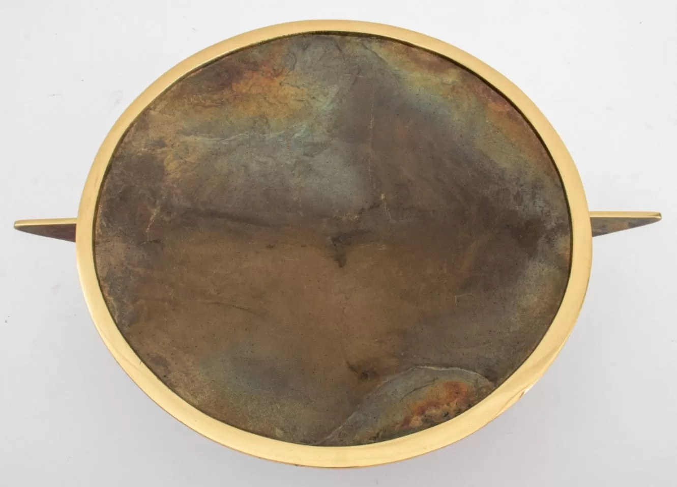 Modern Sculptural Art Gilt Metal Center Plate