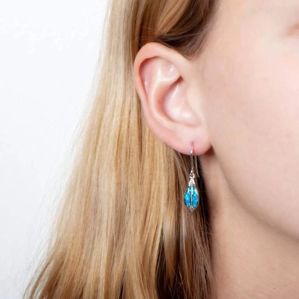 Opal Ti Leaf Earrings