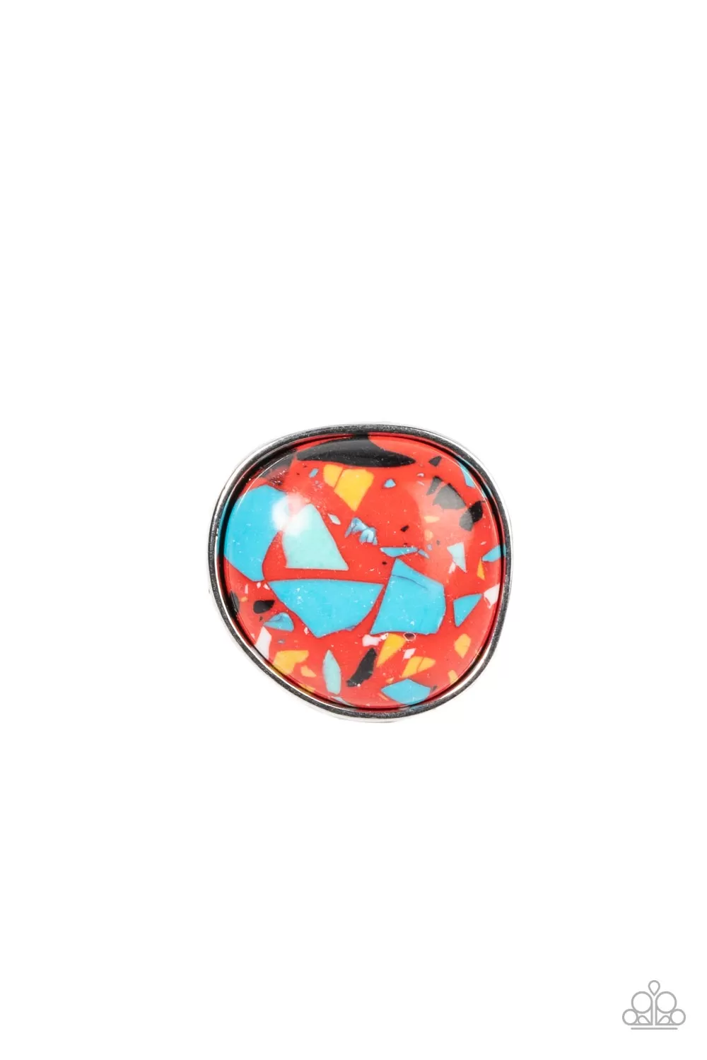 Paparazzi Aesthetically Authentic - Red Terrazzo Stone Ring