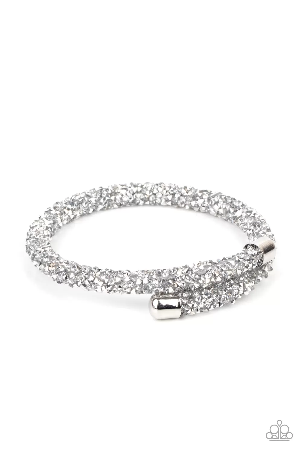 Paparazzi Bracelet ~ Roll Out The Glitz - Silver Coil Bracelet