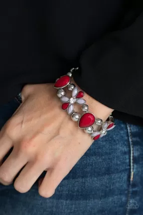 Paparazzi Fabulously Flourishing - Red Bracelet