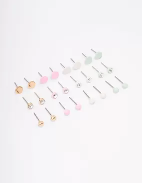 Pastel Basic Diamante Earring 12-Pack