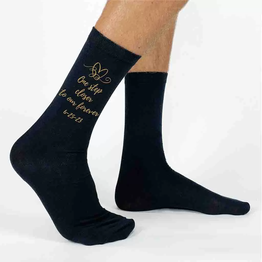 Personalized Wedding Socks for the Groom - One Step Closer