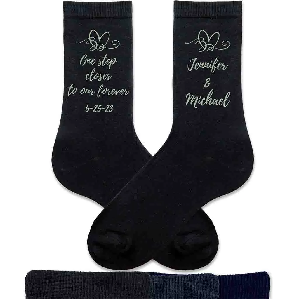 Personalized Wedding Socks for the Groom - One Step Closer