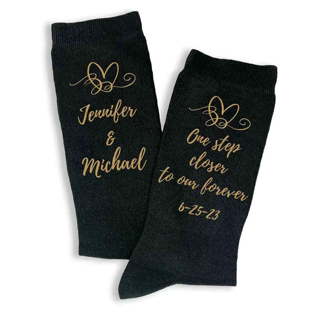 Personalized Wedding Socks for the Groom - One Step Closer