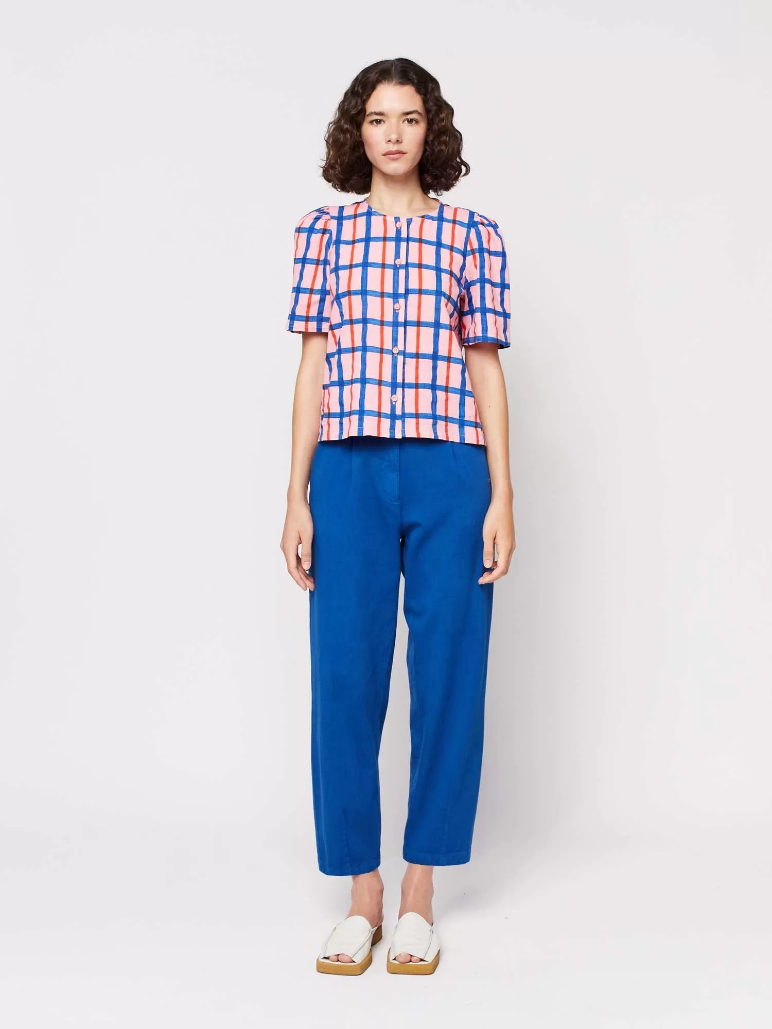 Pleated Straight Leg Trousers