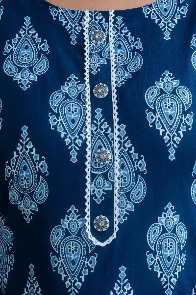 Plus size Indigo Cotton Readymade Kurti