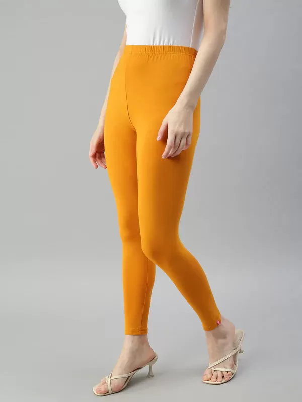 Premium Cotton Mustard Yellow Leggings For Women