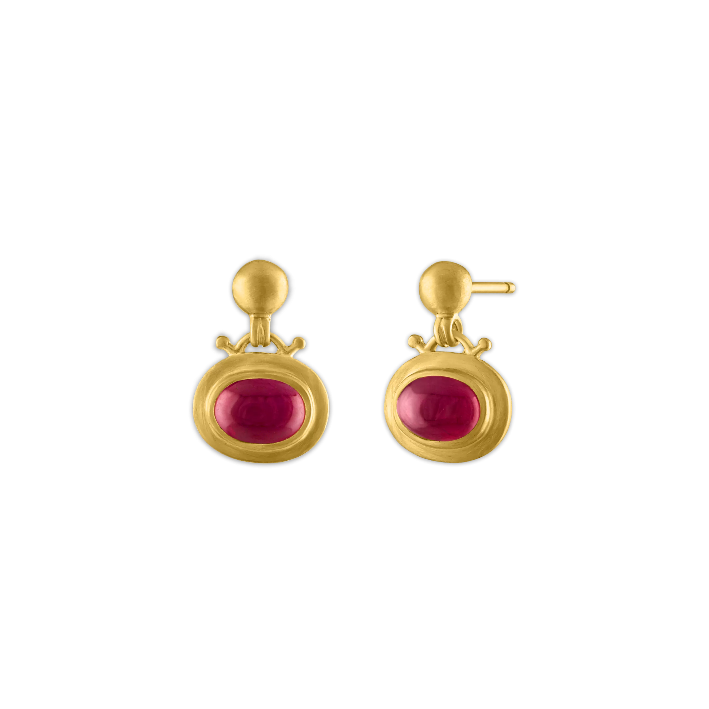 Small Ruby Bell Earrings