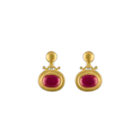 Small Ruby Bell Earrings