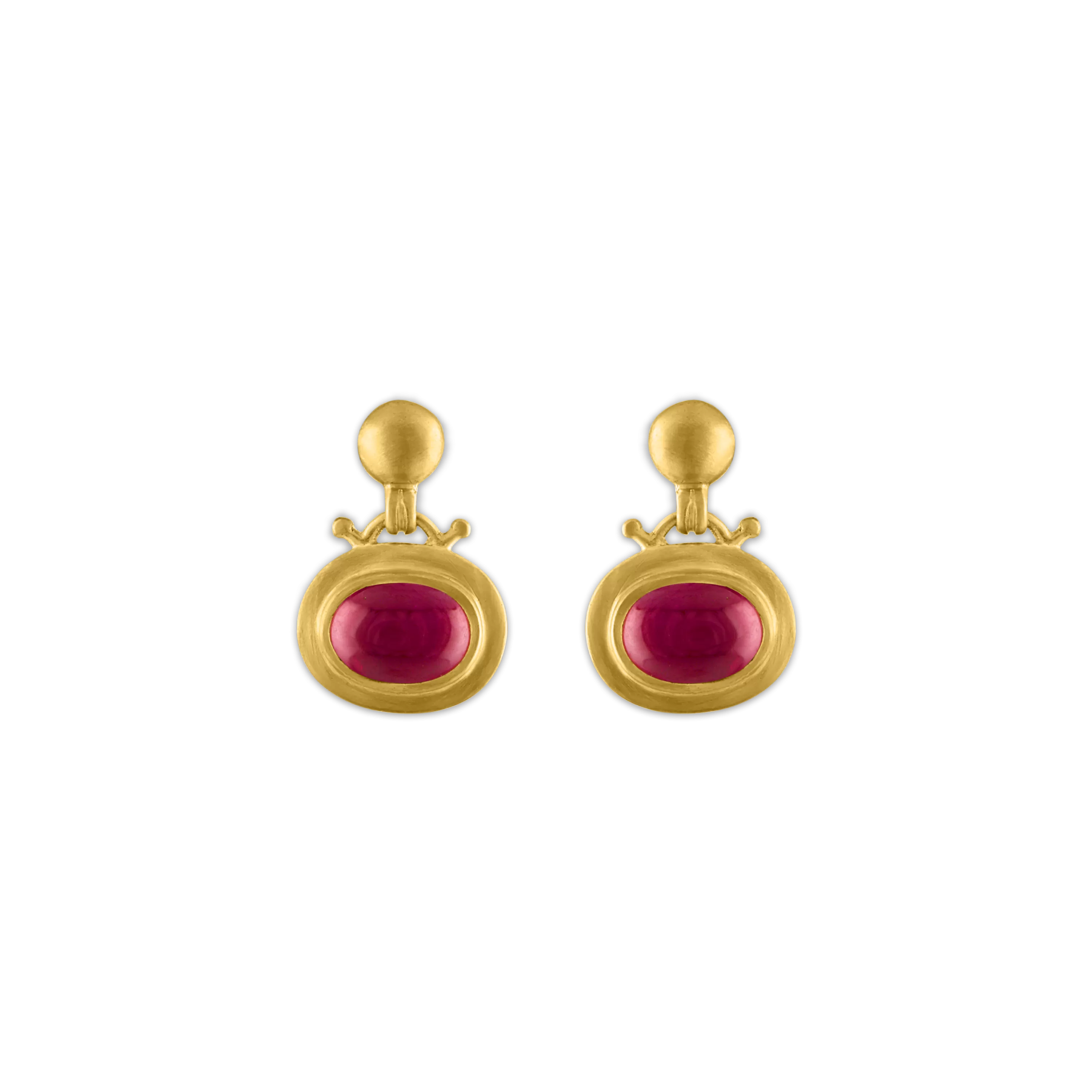 Small Ruby Bell Earrings