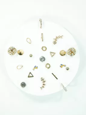 Snowflake Mix   Match Stud Earrings Set (11 Pack)