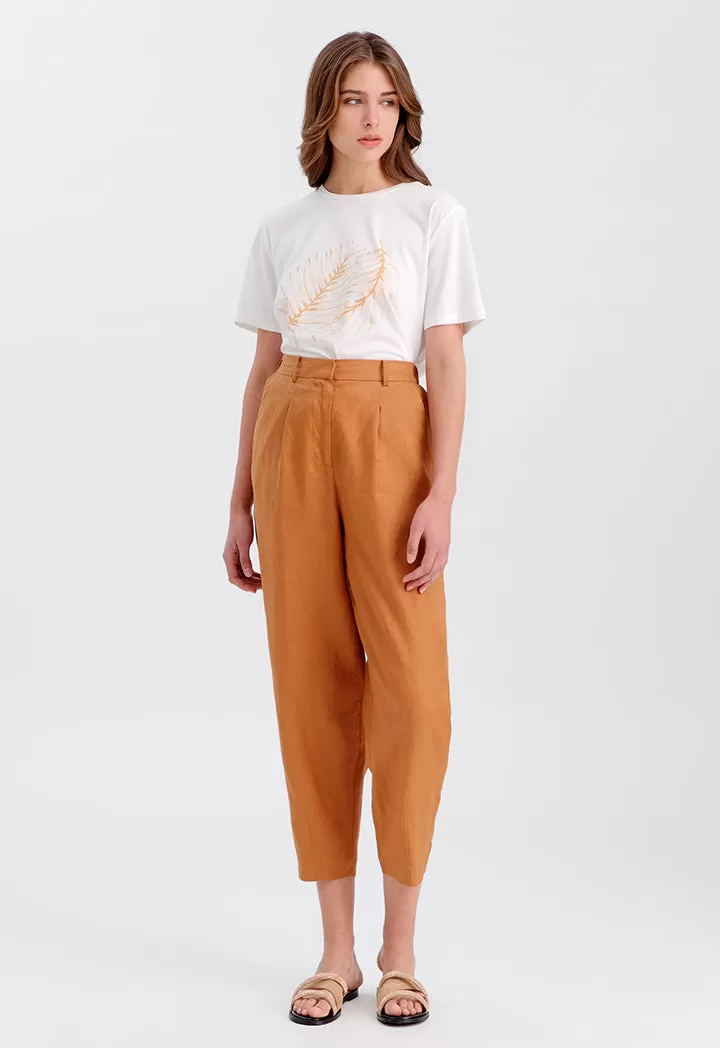 Solid Wide Pants With Elasticated Waist