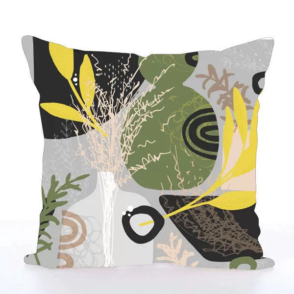 Square Toss Cushion Cover | Vase