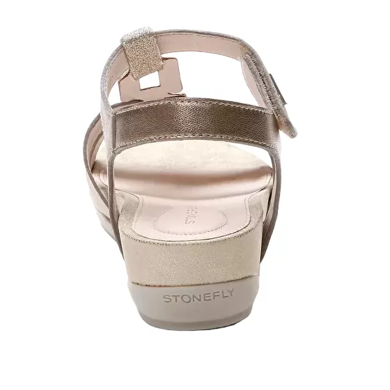 Stonefly Women's sandal in laminated leather Eve 24 219151 Z00 metallic foam