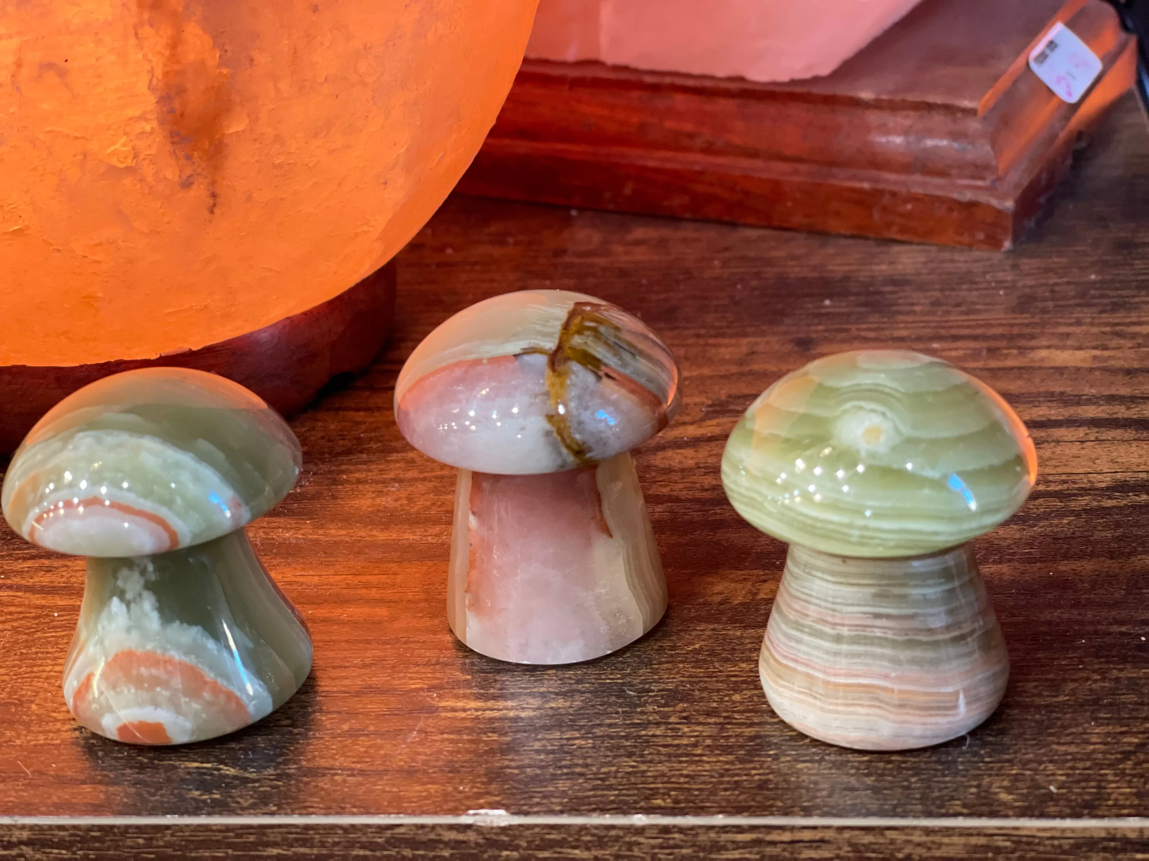 Striped Calcite mushrooms