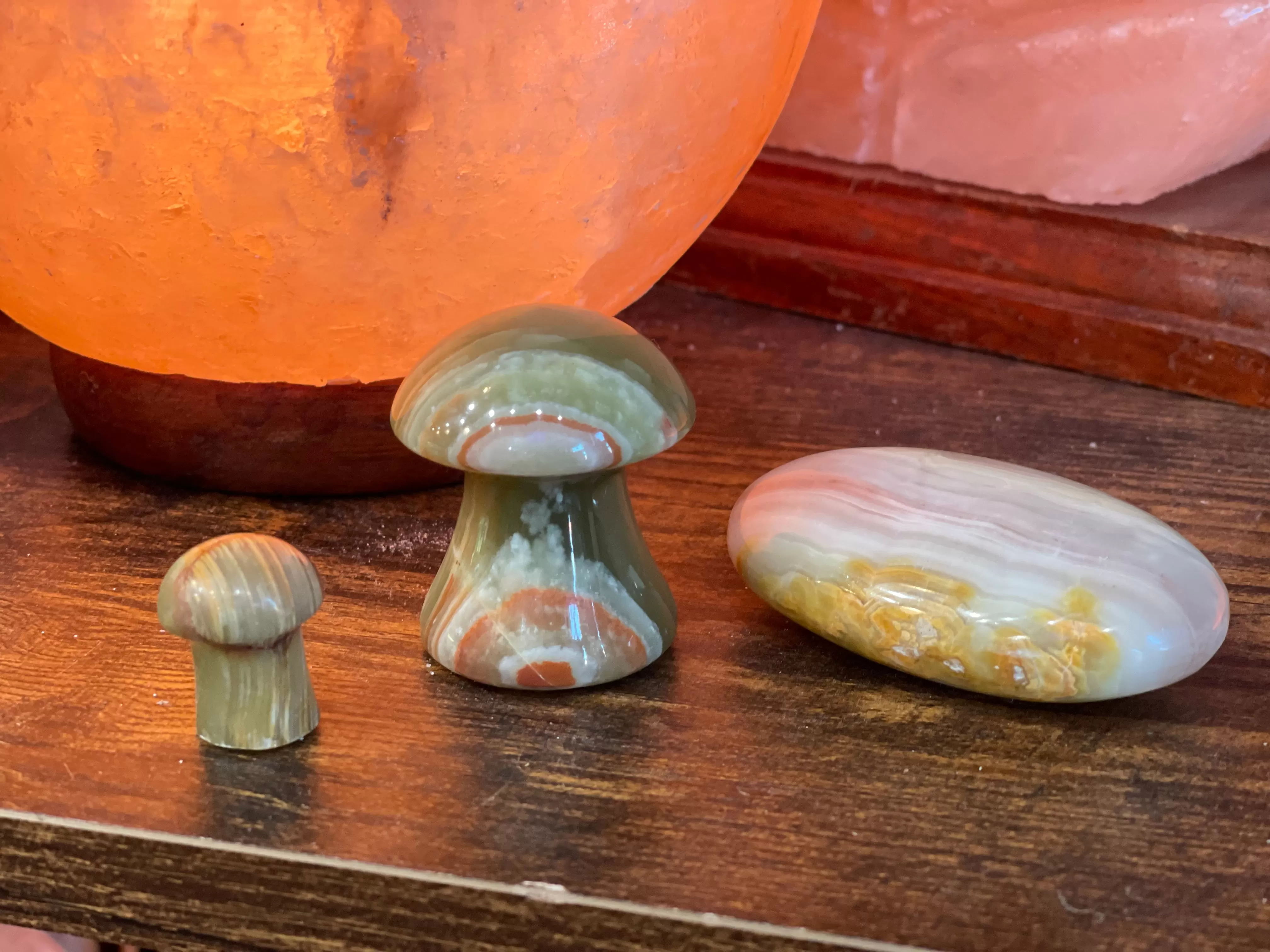 Striped Calcite mushrooms